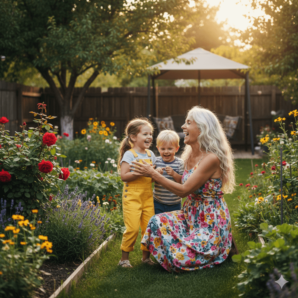 Senior enjoying gardening