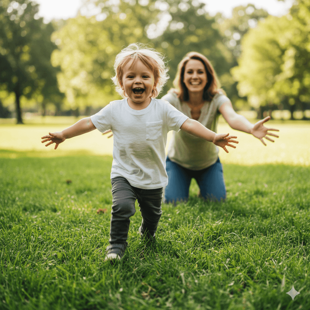 Mother and child enjoying time together in the park